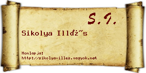Sikolya Illés névjegykártya
